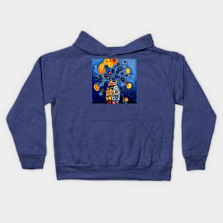 Cute Abstract Flowers in a Matching Vase Still Life Painting Kids Hoodie